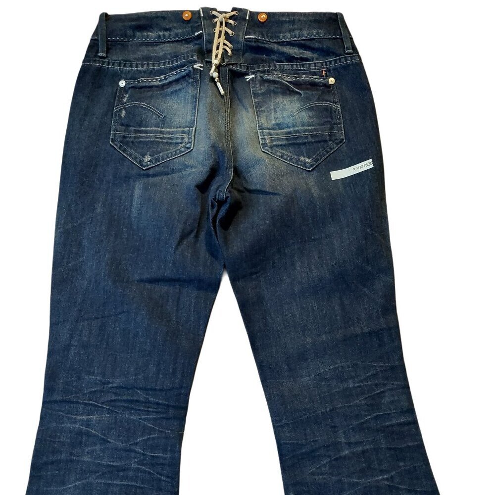 Retro Vintage G-Star Abby Flare Bootcut Medium Age Blue Denim Jeans Sz 27 NWT - Picture 8 of 14